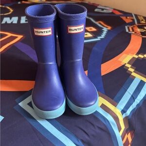 Hunter Kids' Blue Rain Boots